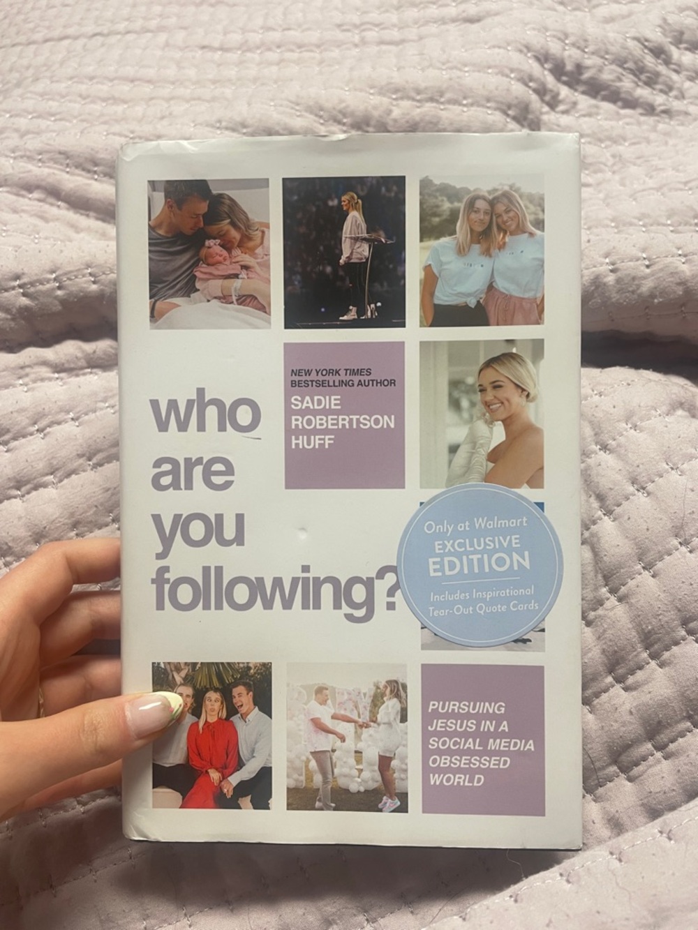Who Are You Following? by Sadie Robertson Huff - White & Lavender Cover